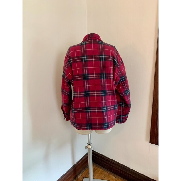 St. John's Bay VTG Barn Chore Coat Jacket Med Plaid 90s Grunge Flannel Lined - Picture 10 of 11